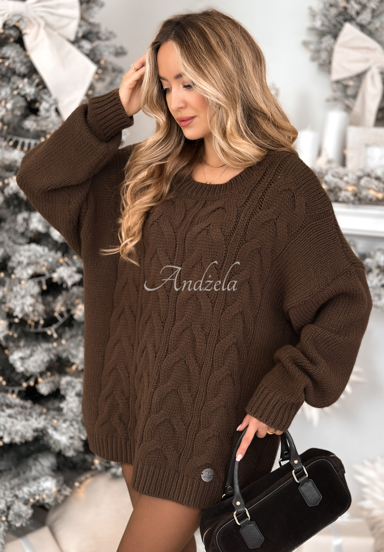 Pulover oversize cu împletitură decorativă Cocomore Tressa