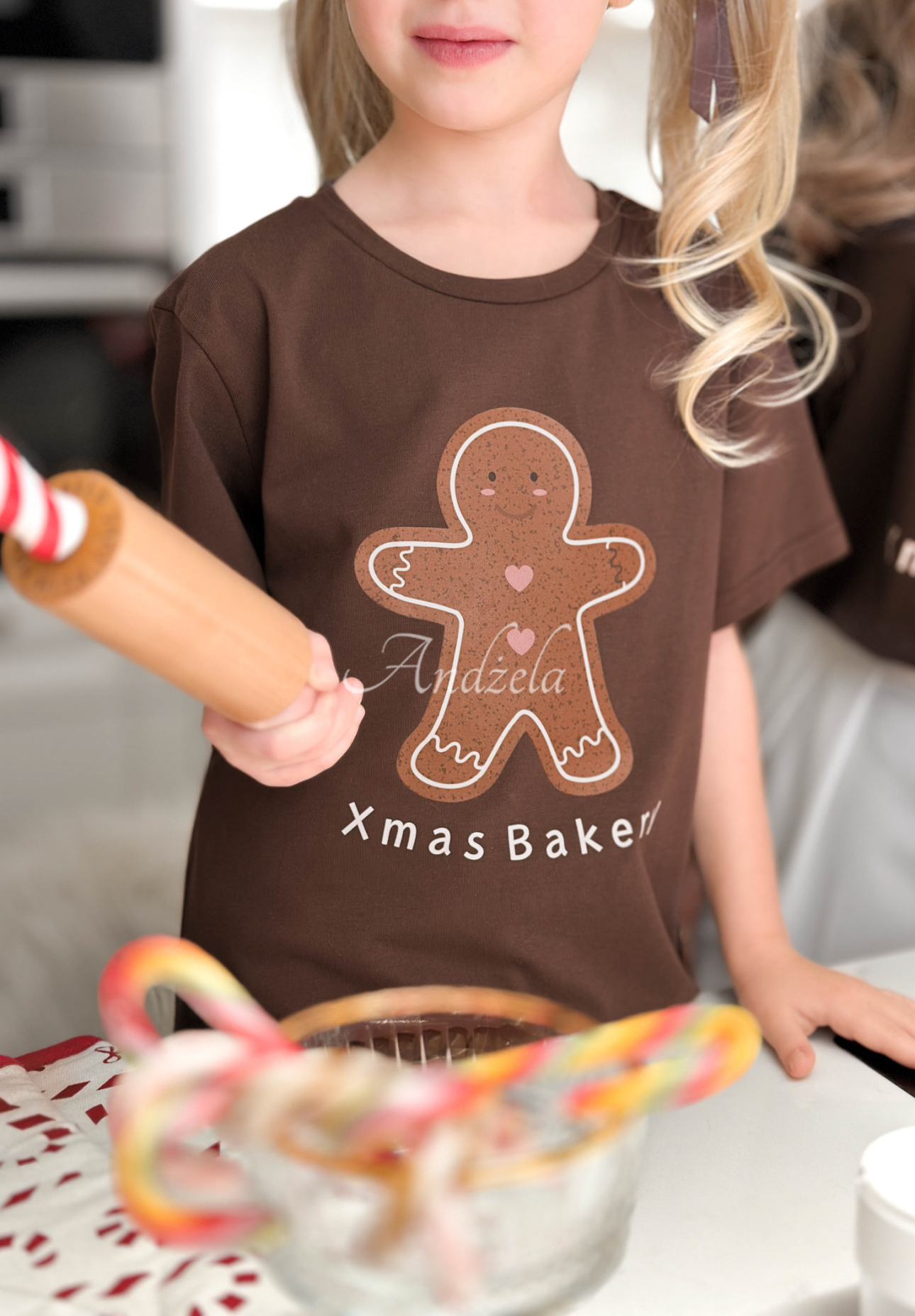 Tricou de Crăciun pentru copii cu imprimeu Xmas Bakery