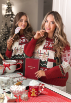 Świąteczny Pulover Christmas With Teddy roșu