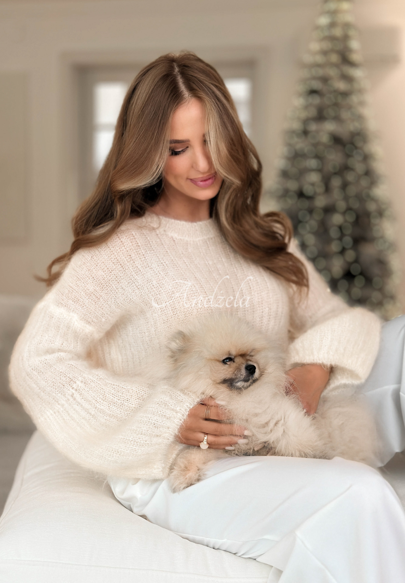 Pulover moale din mohair cu mâneci largi Cotton Candy