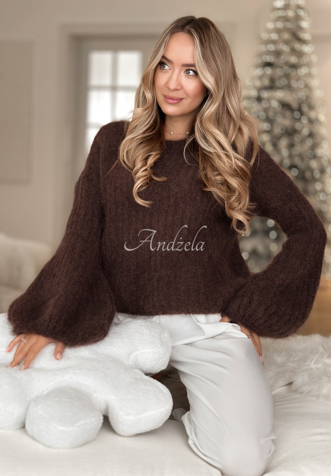 Pulover moale din mohair cu mâneci largi Cotton Candy