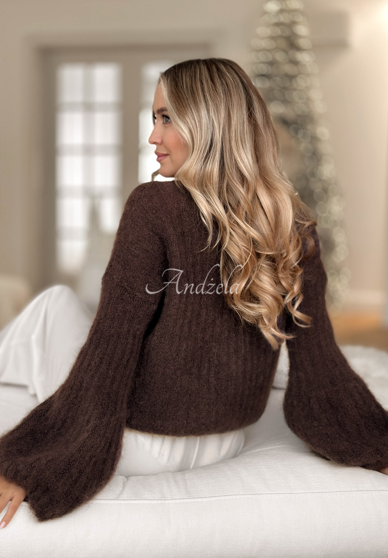 Pulover moale din mohair cu mâneci largi Cotton Candy