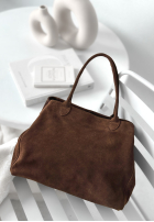 Zamszowa Geantă Fully Me ciocolatie