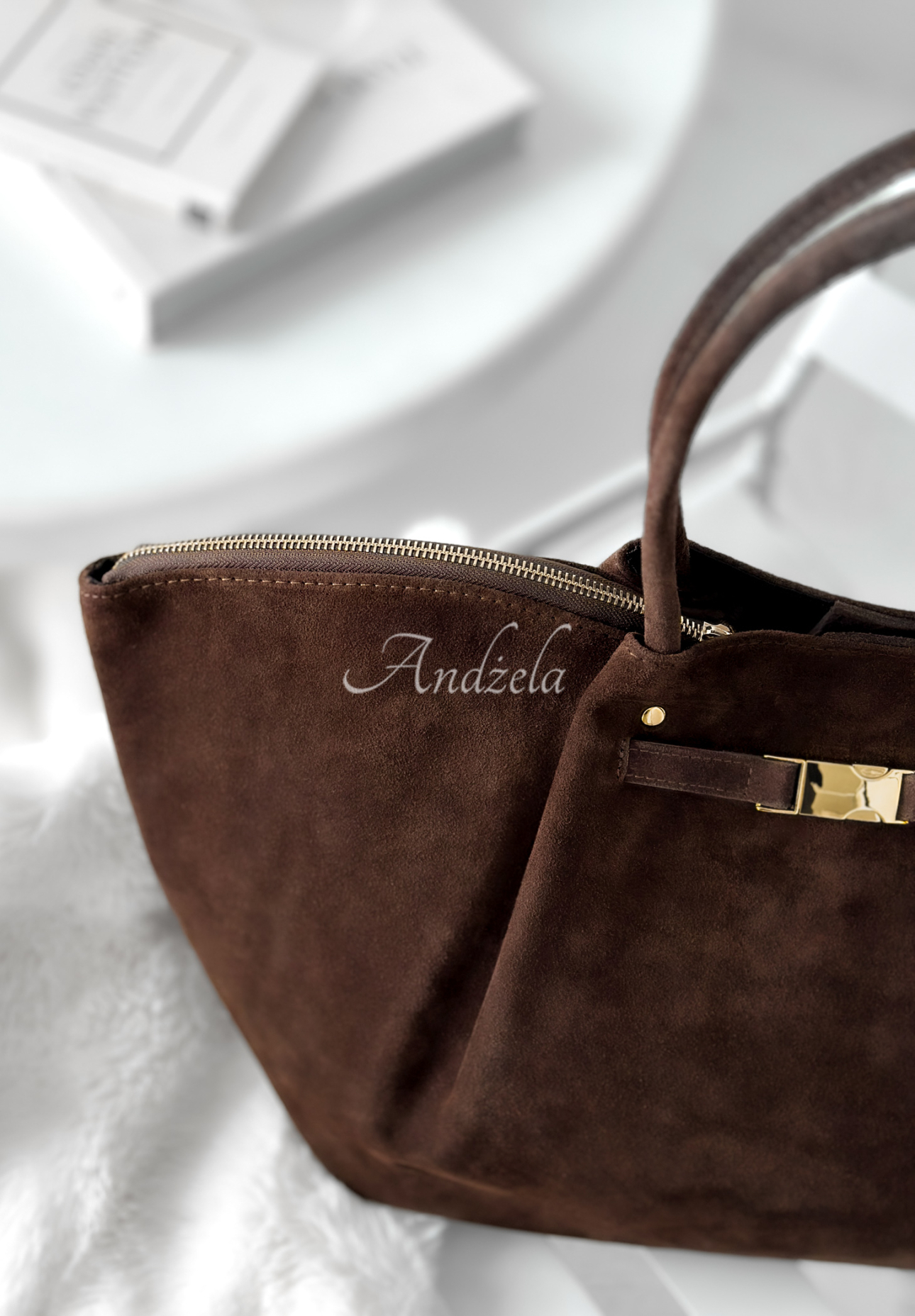 Geantă din piele întoarsă Almost Ready