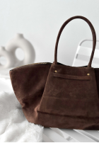 Zamszowa Geantă Almost Ready ciocolatie