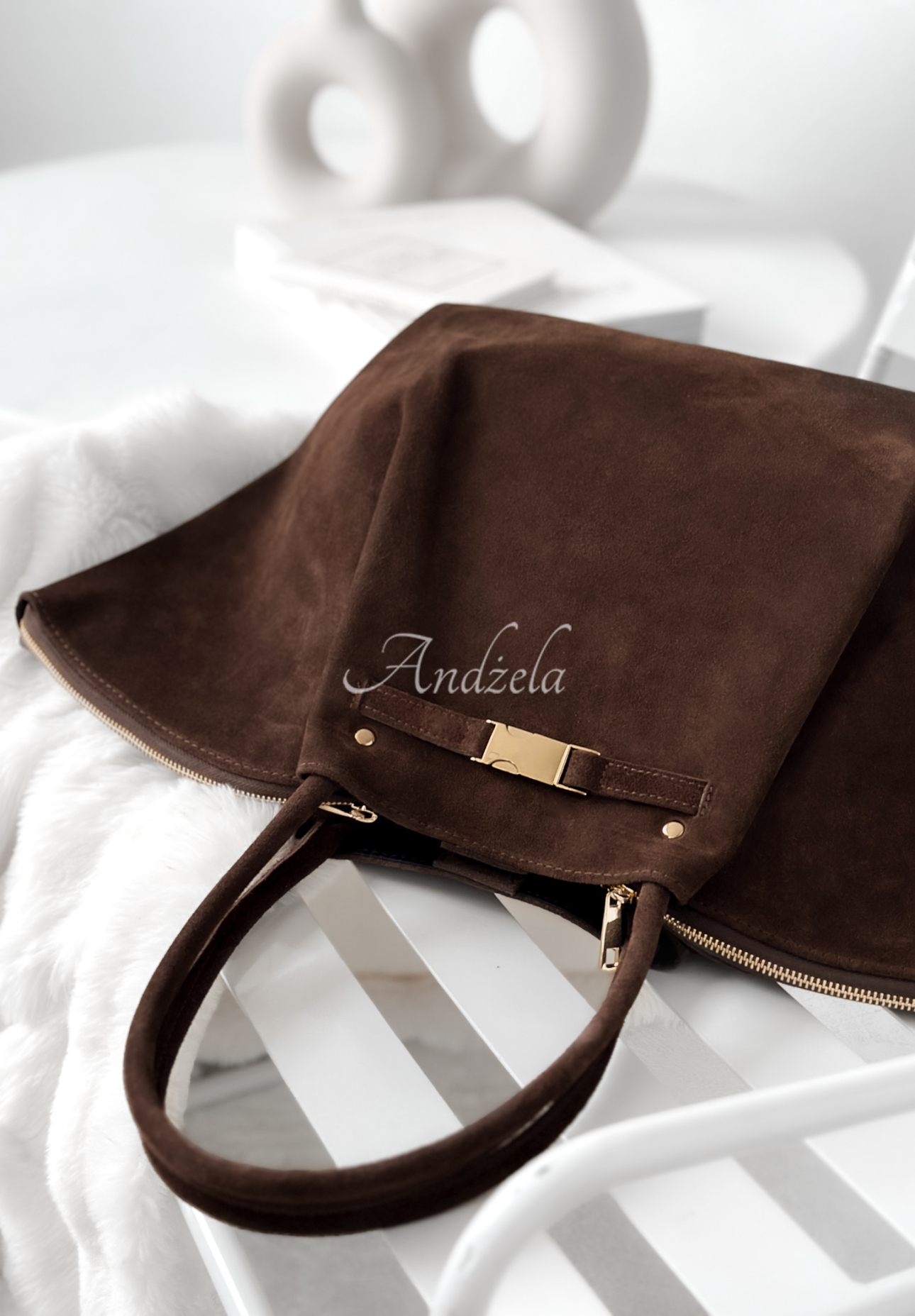 Geantă din piele întoarsă Almost Ready