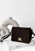 Zamszowa Geantă In My Closet ciocolatie