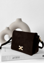 Zamszowa Geantă In My Closet ciocolatie