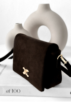 Zamszowa Geantă In My Closet ciocolatie