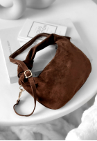 Zamszowa Geantă Just Lipstick ciocolatie