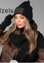 Compleu Căciulă, szalik, Mănuși 3in1 December negru