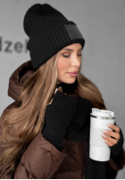 Compleu Căciulă, szalik, Mănuși 3in1 December negru