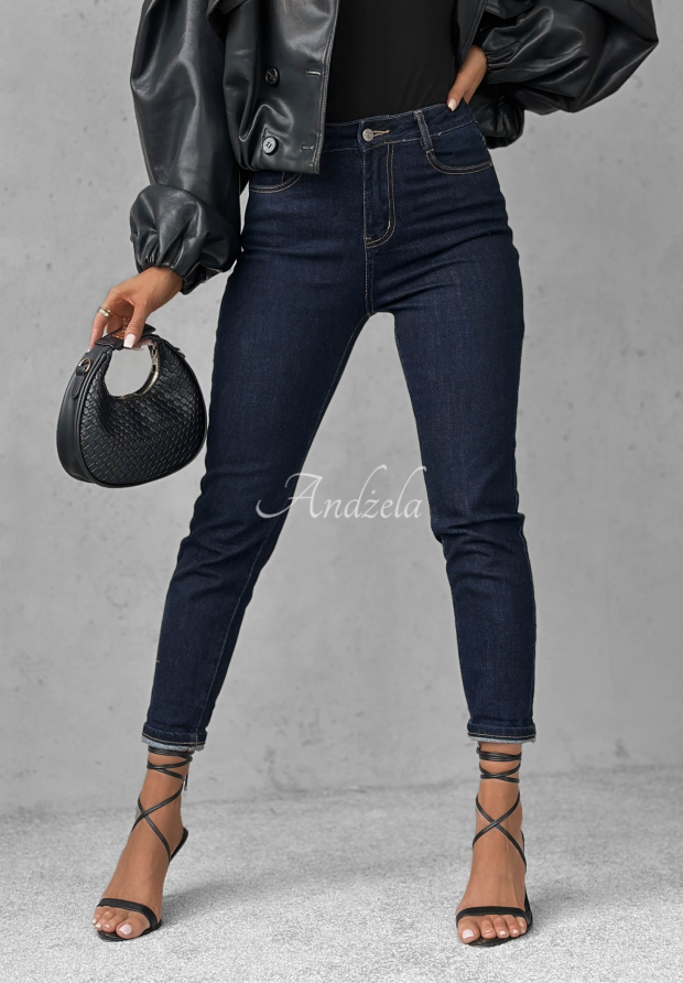 Blugi mom fit cu curea Let&rsquo;s Not Talk