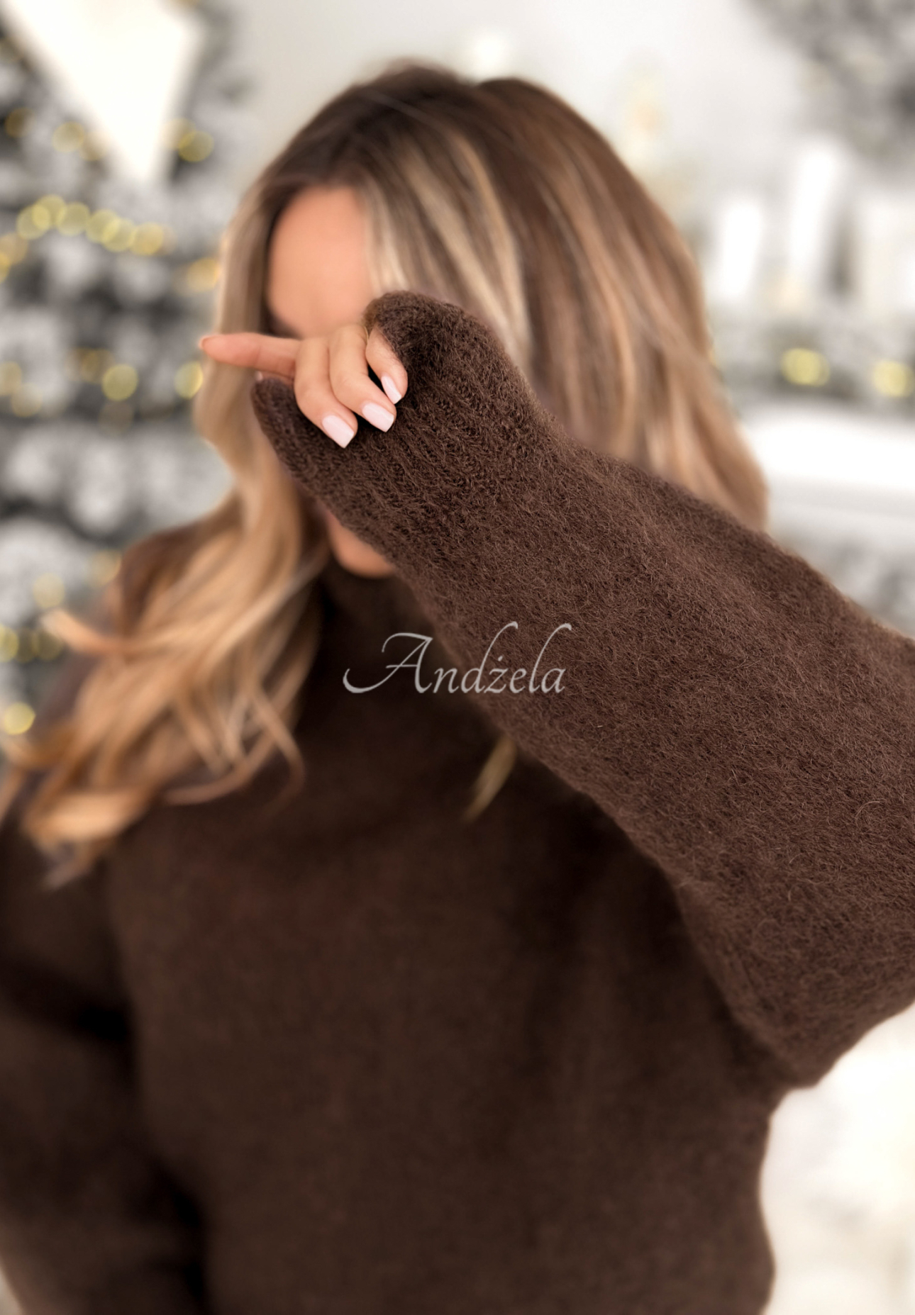 Pulover din mohair cu guler Fireplace Stories