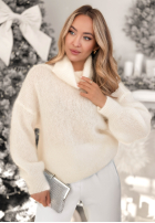 Pulover z golfem Fireplace Stories ecru