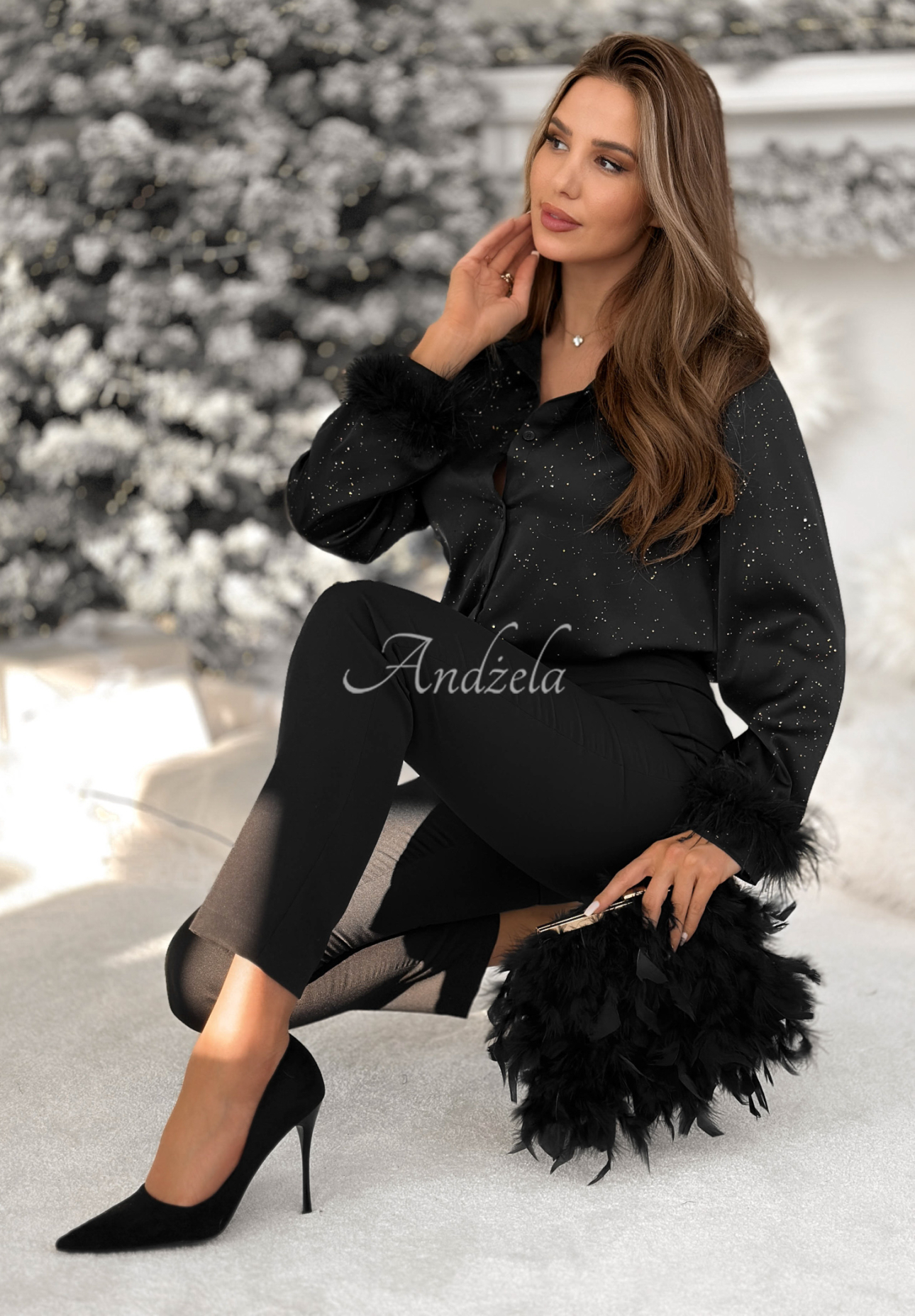 Cămașă strălucitoare cu pene Shine Forever