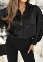 Cămașă z kryształkami Crystal Brilliance negru