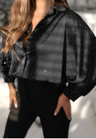 Cămașă z kryształkami Crystal Brilliance negru