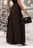 Pantaloni z koronką Grace Moment ciocolatii