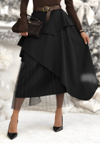 Plisowana Fustă z paskiem Change You Wish negru