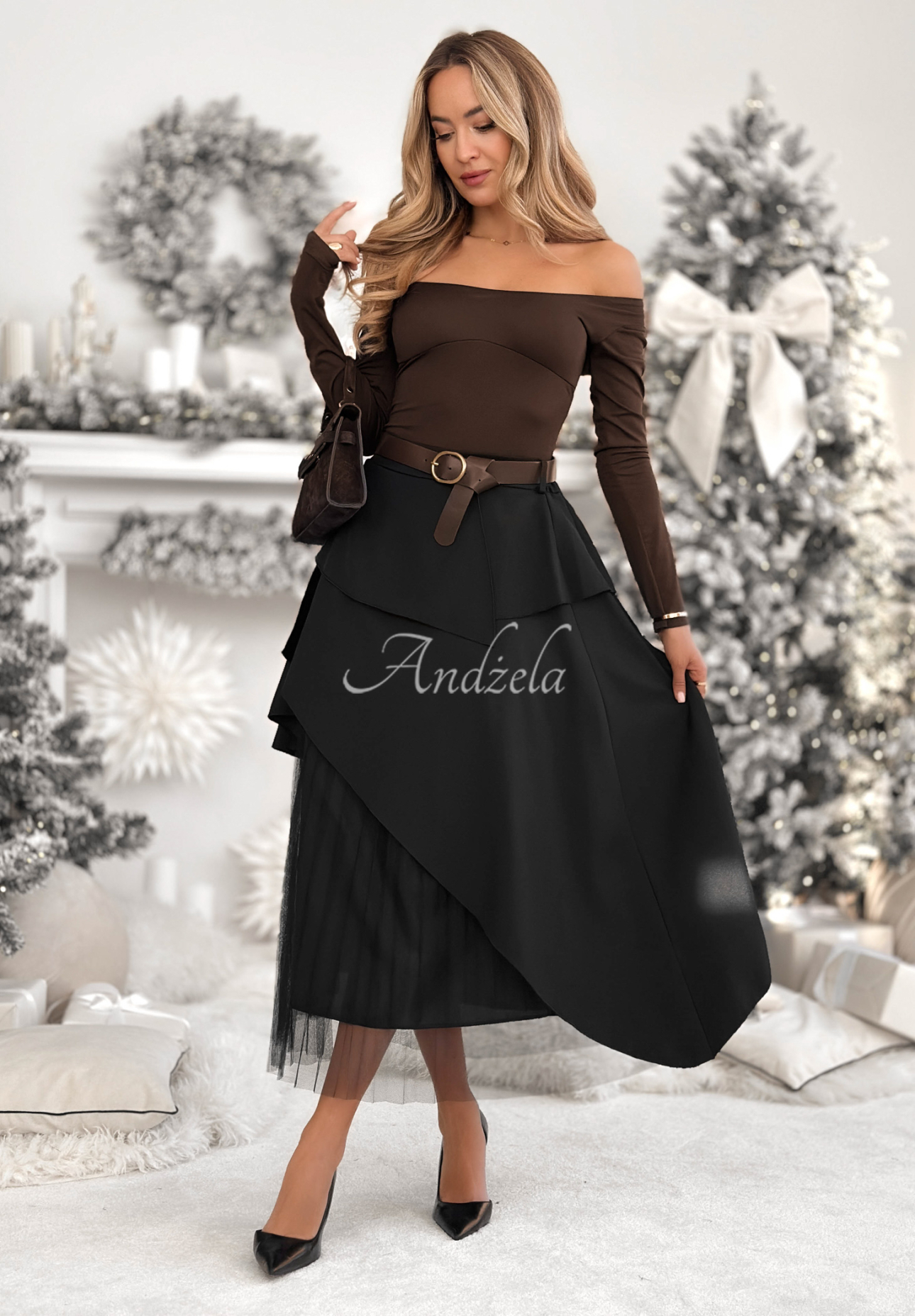 Fustă plisată cu curea Change You Wish