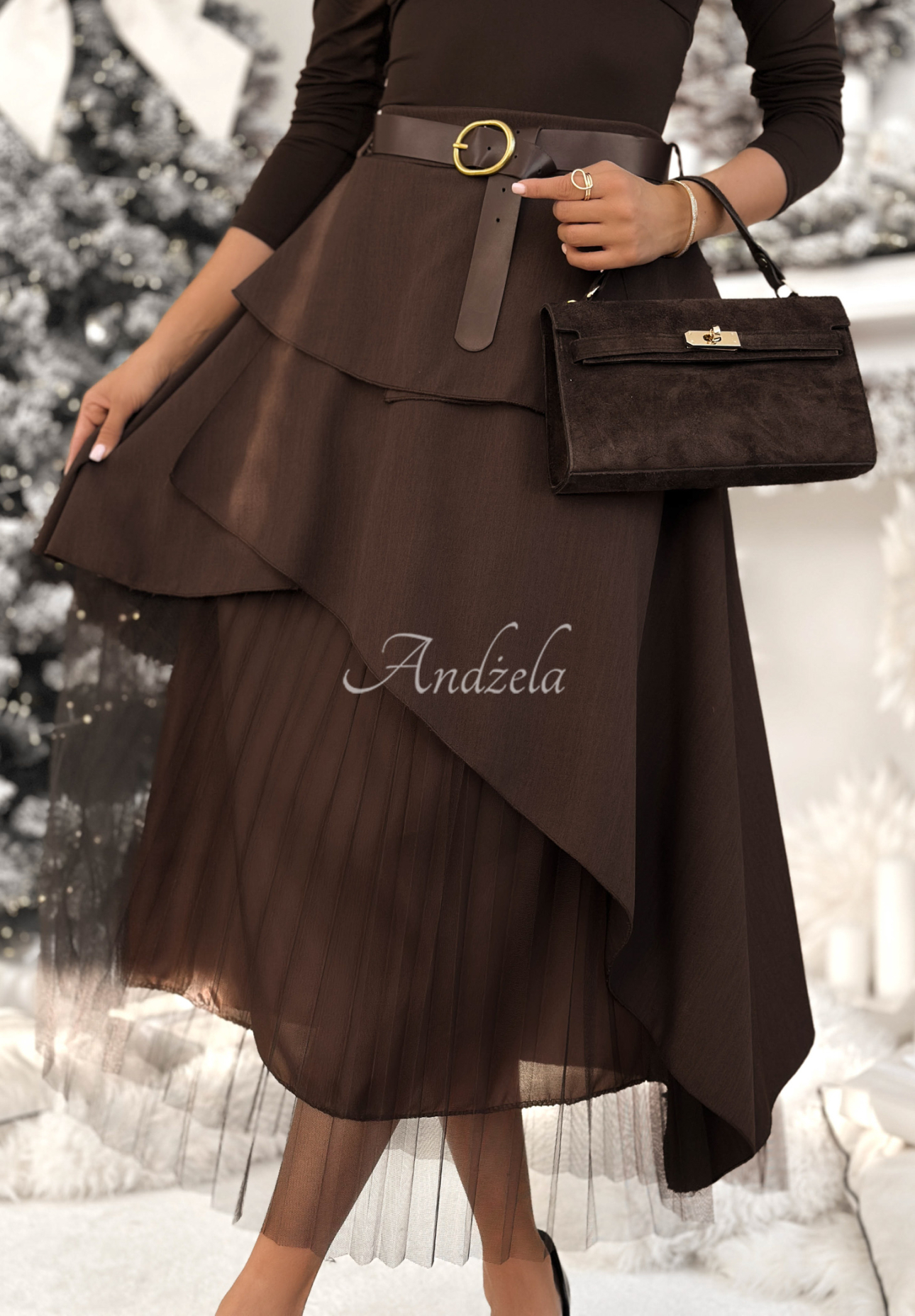 Fustă plisată cu curea Change You Wish