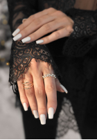 Inel z cyrkoniami i perłami Blinked aurii