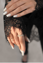 Inel z cyrkoniami i perłami Blinked aurii