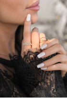 Inel z cyrkoniami i perłami Blinked aurii