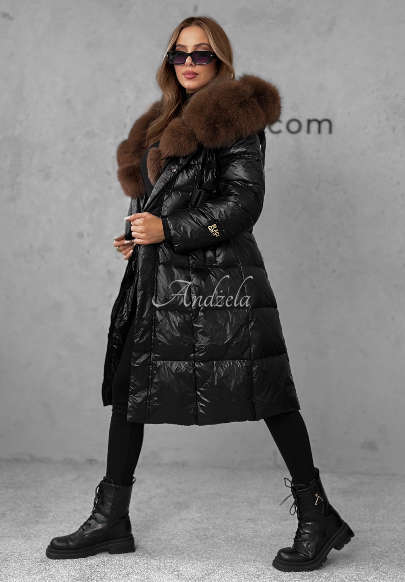 Geacă lungă de puf cu blăniță Winter Time