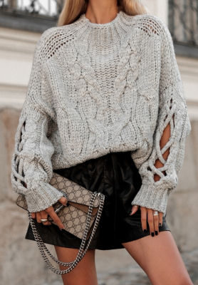 Pulover cu împletitură decorativă Cocomore Casual