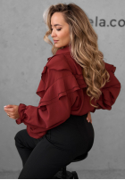 Cămașă z falbankami Majestic Dreams burgundowa