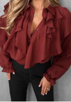 Cămașă z falbankami Majestic Dreams burgundowa