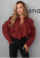 Cămașă z falbankami Majestic Dreams burgundowa