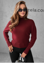 Krótki Pulover Single Snowflake burgundowy