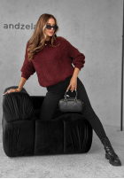 Pulover Cuddly Companion burgundowy