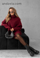 Pulover z golfem Mavi burgundowy