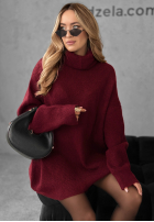 Pulover z golfem Mavi burgundowy