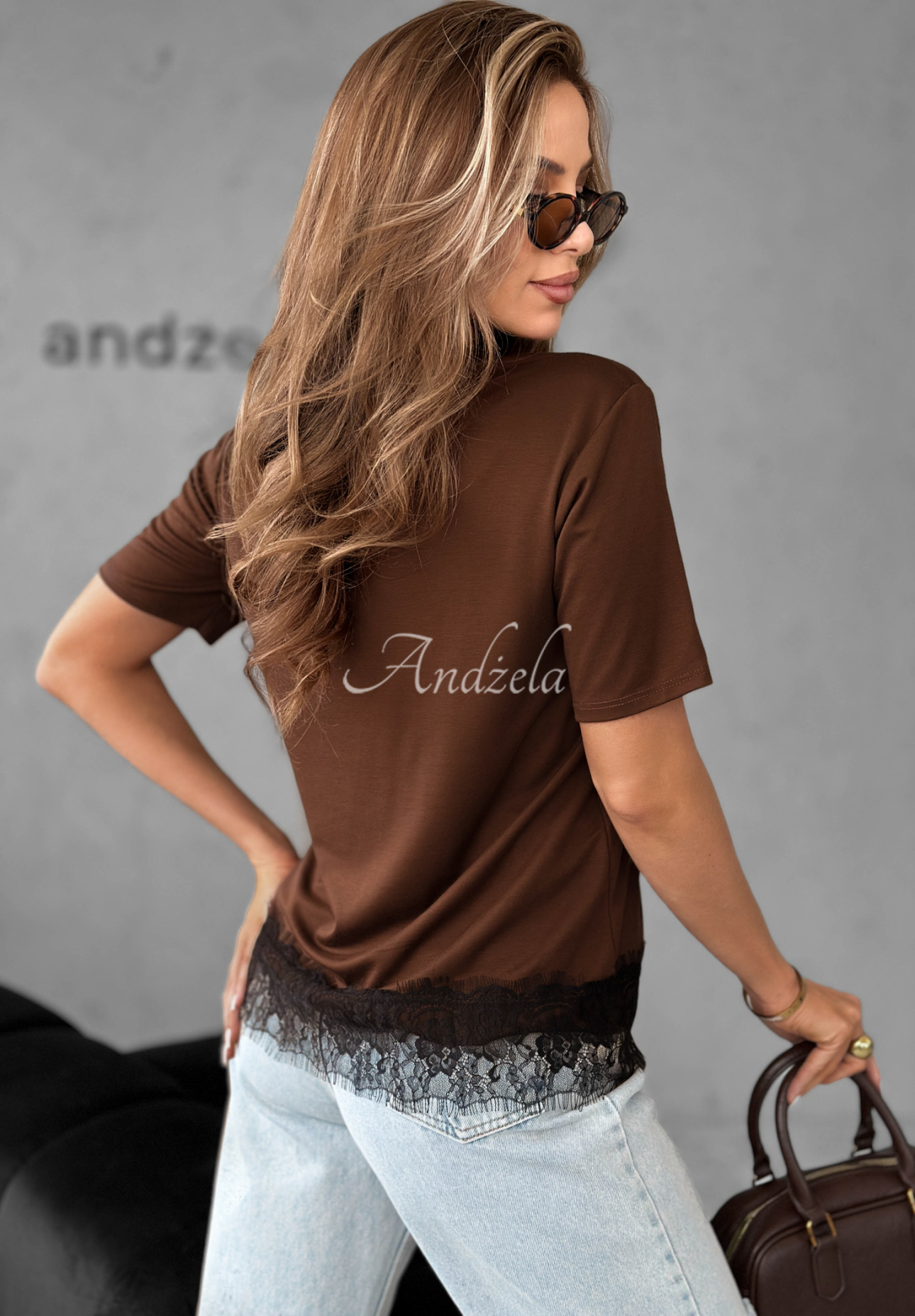 Tricou din viscoză cu dantelă Daily Lace