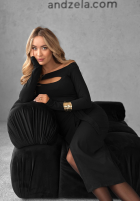 Kopertowa Rochie  z wycięciem Morelli czarna