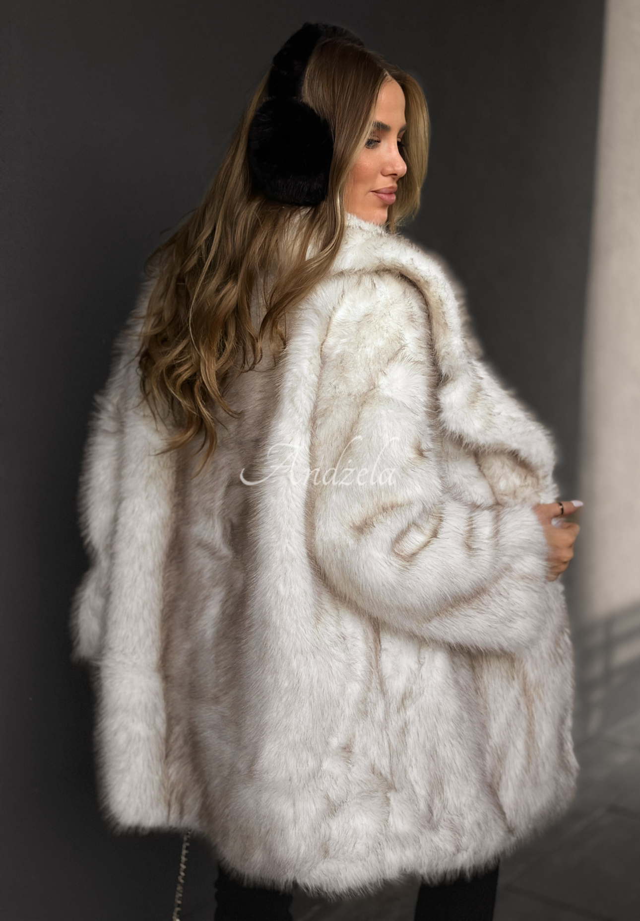 Pardesiu tip blană cu guler Chestnut Hill