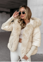 Scurtă pikowana Geacă z futerkiem Frosty Horizon bej