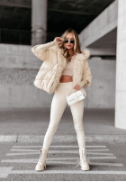 Scurtă pikowana Geacă z futerkiem Frosty Horizon bej