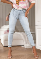 Pantaloni din denim skinny Stay For Me albastru deschis