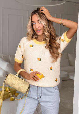 Pulover moale cu lămâi și viscoză Summer Fruits