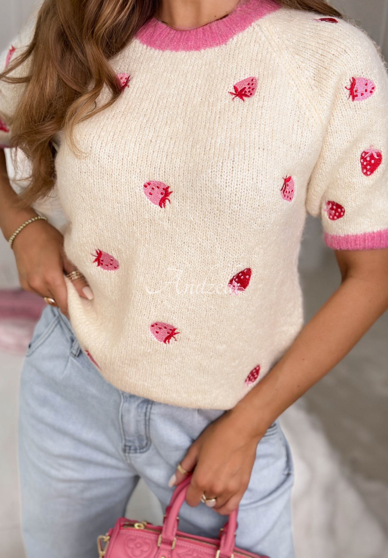 Pulover moale cu căpșuni și viscoză Summer Fruits