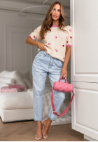 Pantaloni din denim mom fit Call Me Tonight albastru deschis