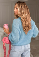 Moherowy Pulover Warm Hug albastru azuriu