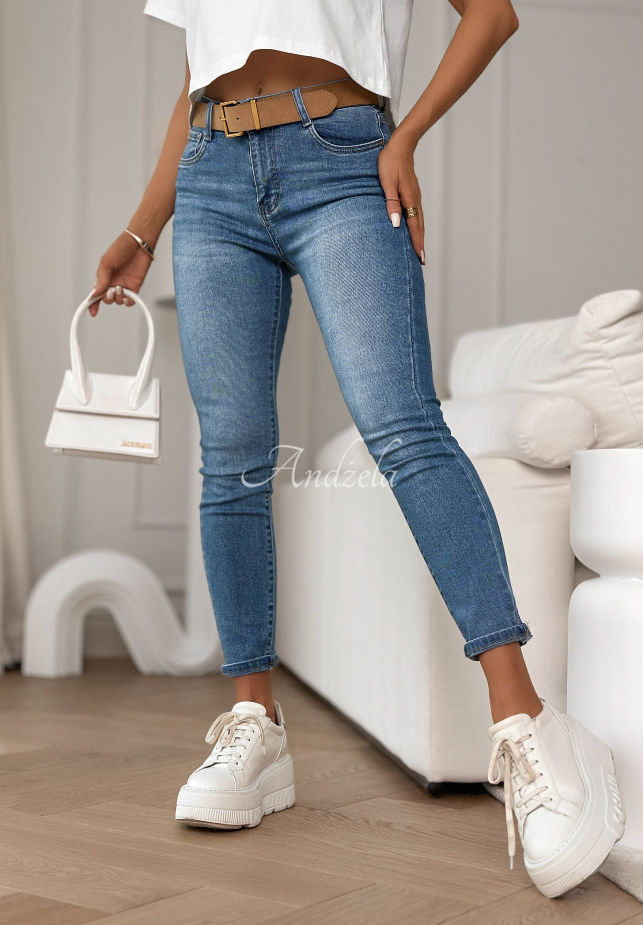 Blugi skinny cu curea Asked For It