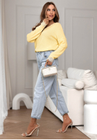 Ușor Pulover z koronką Till April galbene